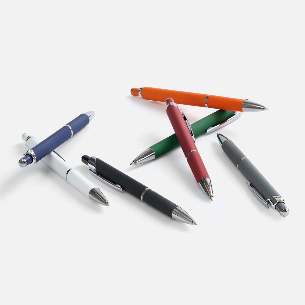 Ручка шариковая Chromos Soft Touch, синяя-3