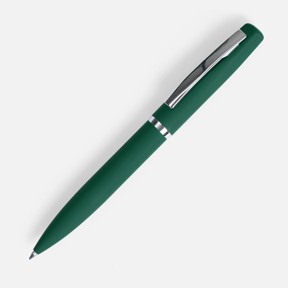 Ручка шариковая Bolt Soft Touch, зеленая-0