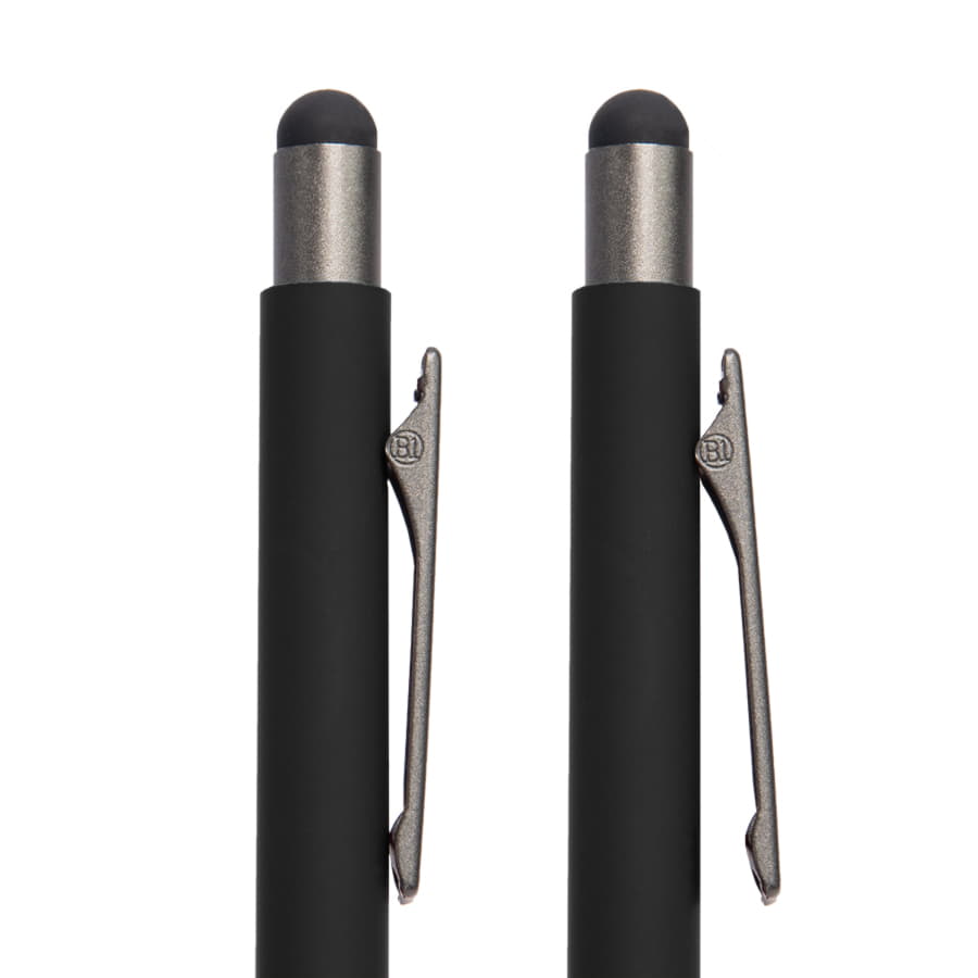 Ручка шариковая FACTOR GRIP со стилусом, черный, бежевый-2