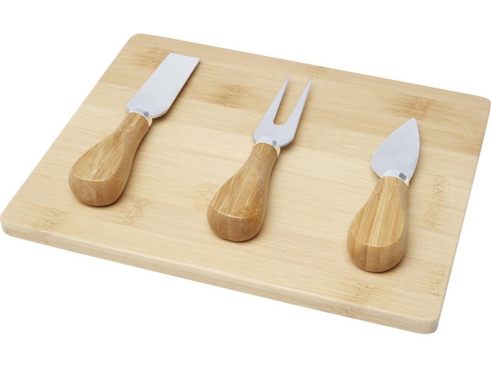 Ement Бамбуковая доска для сыра и инструменты, natural-0