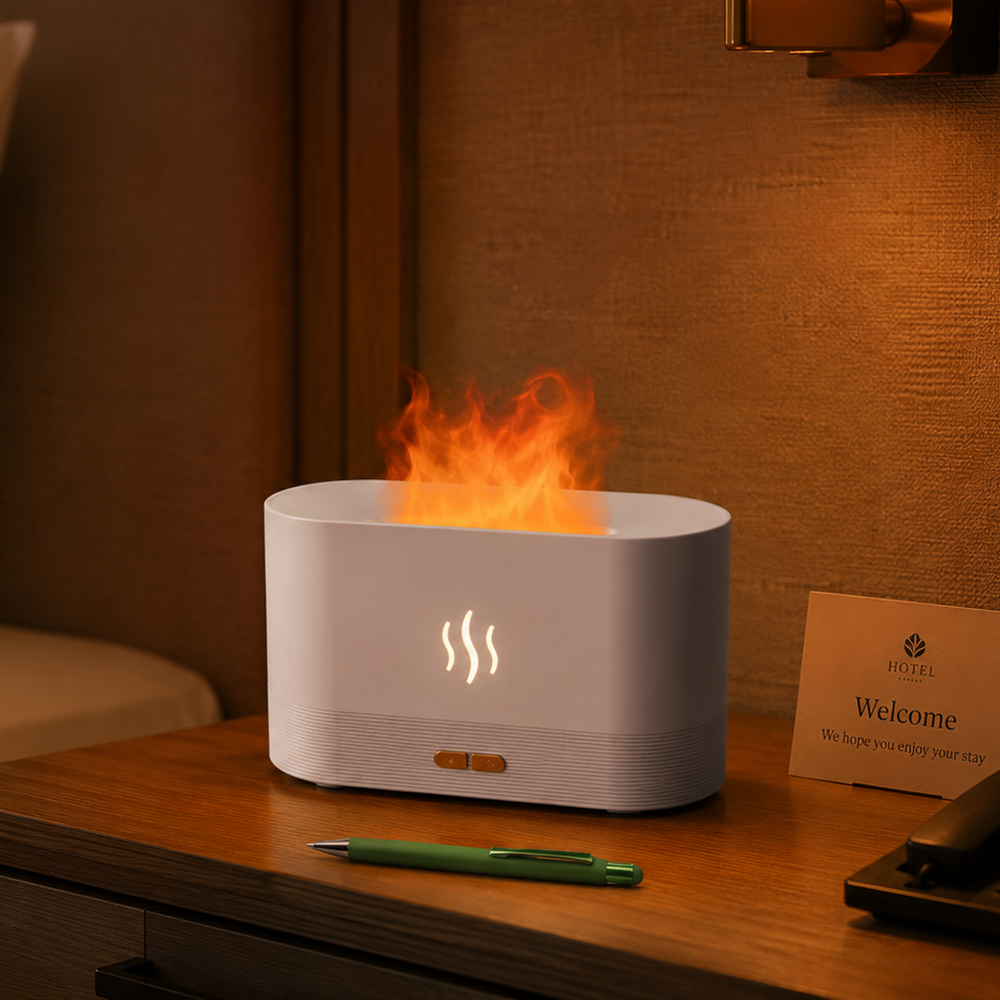 Светодиодный USB увлажнитель-ароматизатор Flame RGB, Белый-4