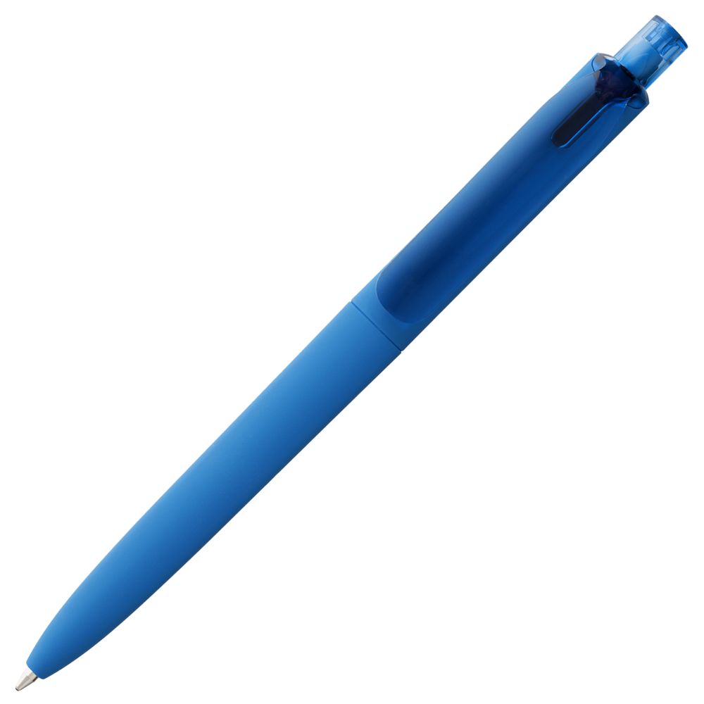 Ручка шариковая Prodir DS8 PRR-T Soft Touch, голубая-2
