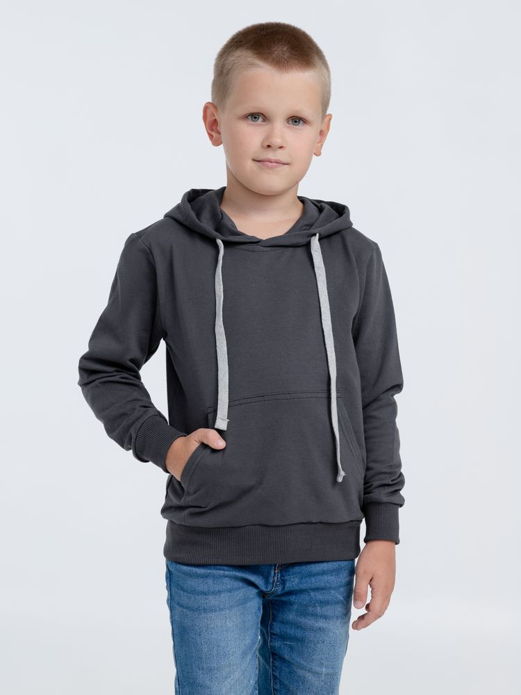 Толстовка с капюшоном детская Kirenga Kids, темно-серая (графит)-3