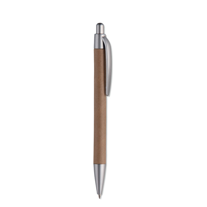 Ручка шариковая из картона, тускло-серебряный-3