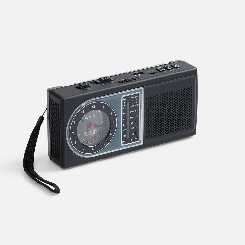 Bluetooth-колонка с радио Comradio, черная-1