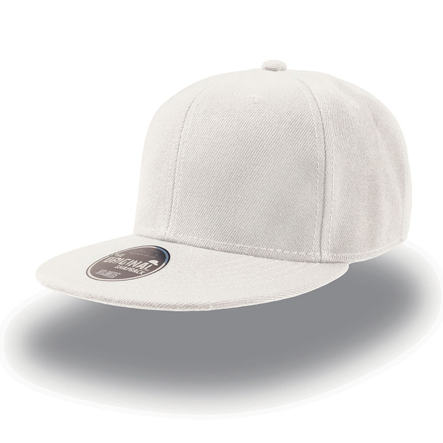 Бейсболка SNAP BACK, 6 клиньев, пластиковая застежка, белый-0