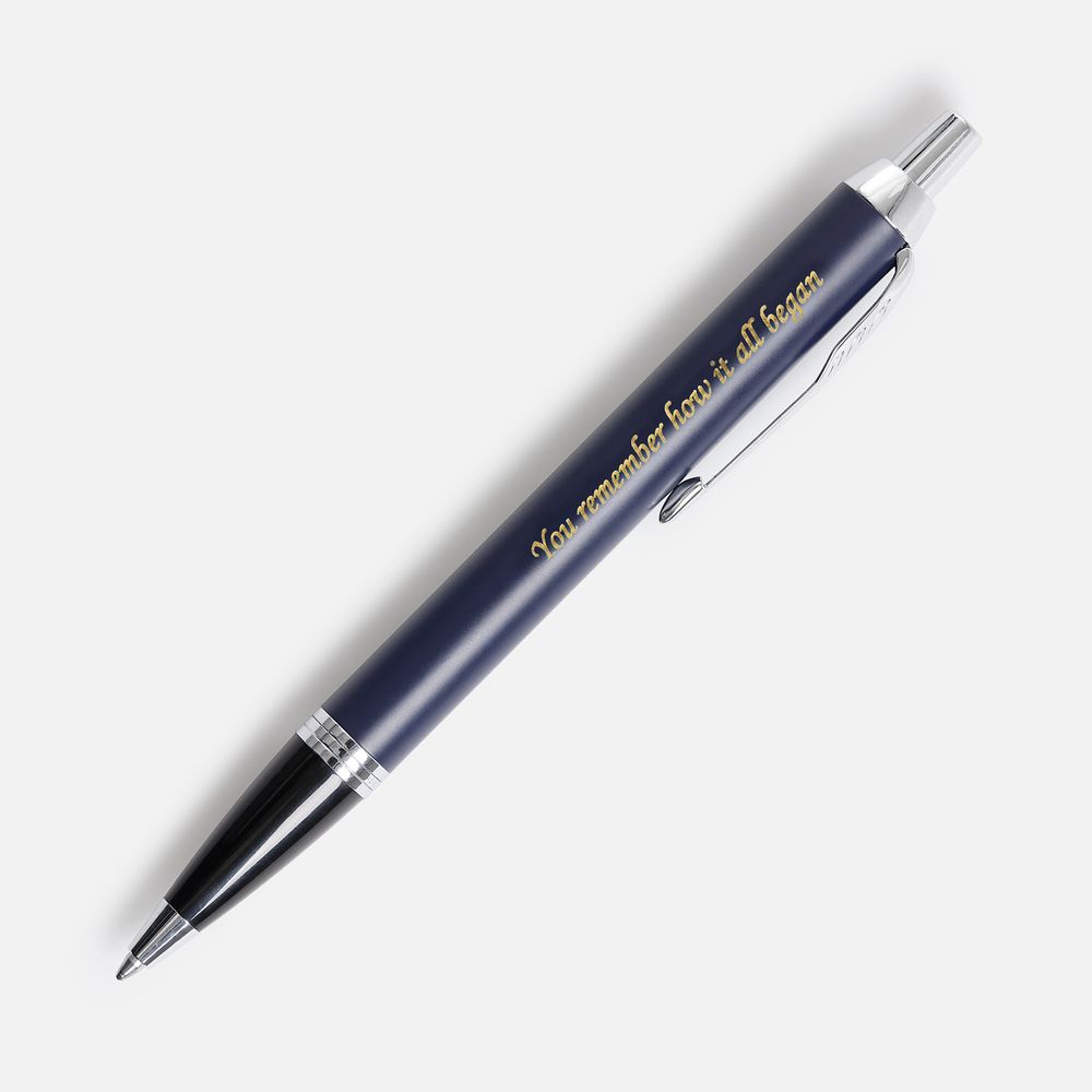 Ручка шариковая Parker IM Core Matte Blue CT, темно-синяя с черным-2