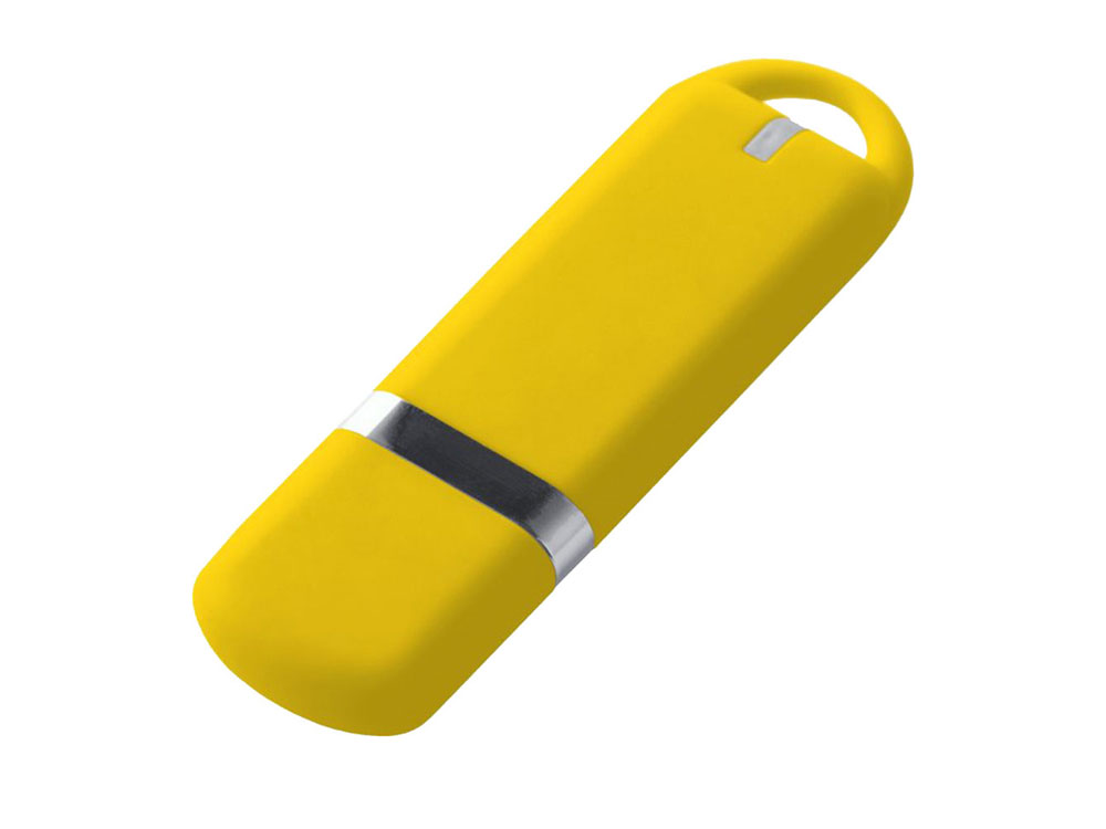 USB-флешка на 2 ГБ с покрытием soft-touch, жёлтый-0