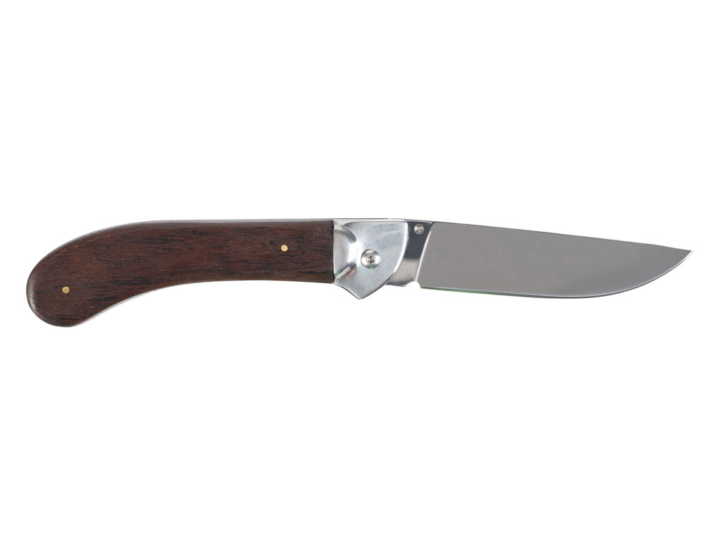 Нож складной Stinger, 105 мм, (серебристый), материал рукояти: сталь/дерево (серебристо-коричневый)-2