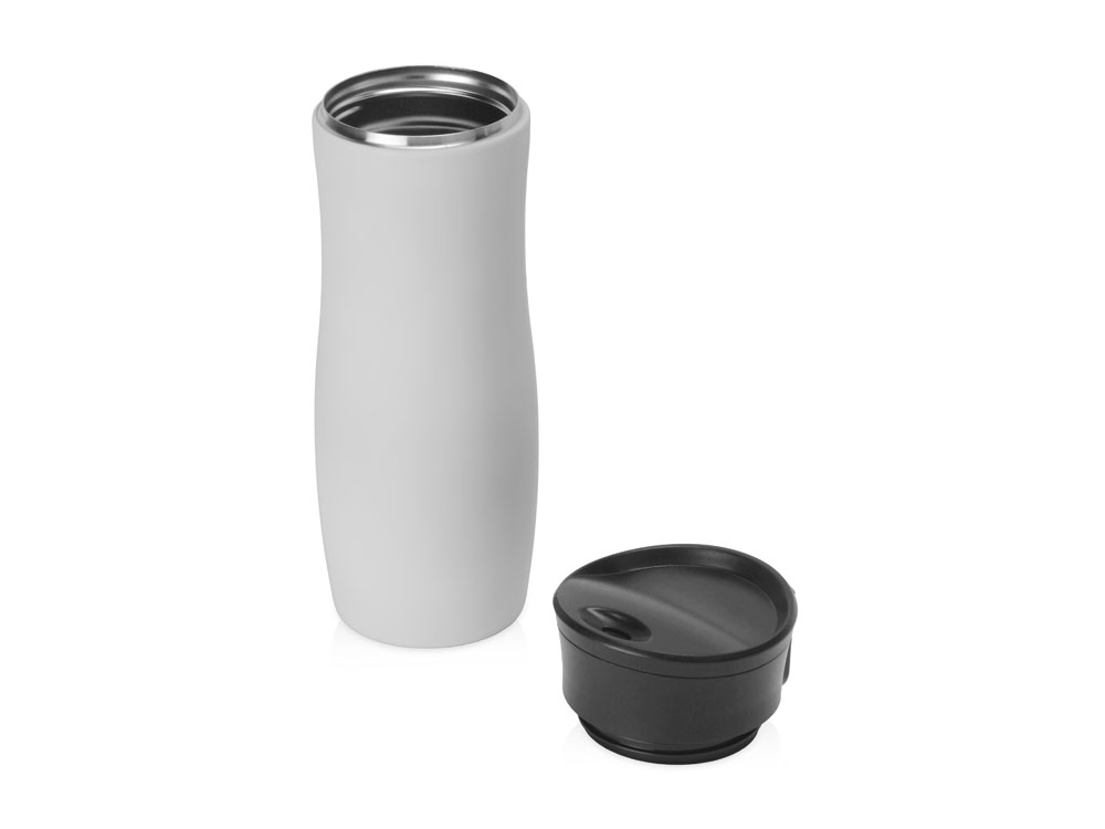 Вакуумная термокружка с кнопкой Streamline, Waterline, soft-touch, тубус, серый-2