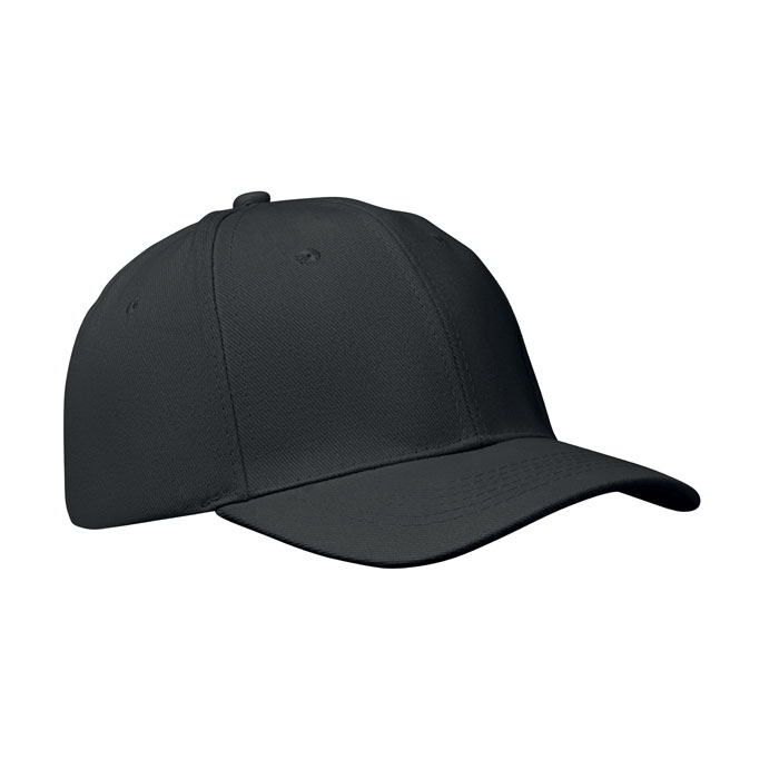6 panel baseball cap, черный-0