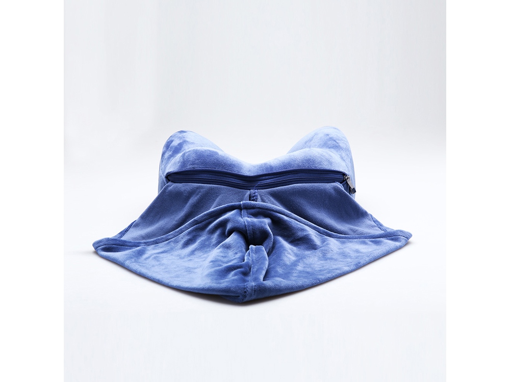 Подушка для путешествий с эффектом памяти, с капюшоном Hooded Tranquility Pillow, синий-3