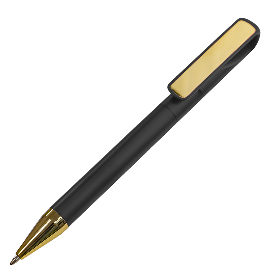 Ручка шариковая GLOSSY GOLD, черный, золотистый-0