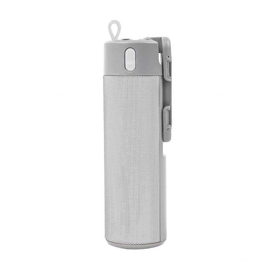 Bluetooth колонка TURBO TUBE с зарядным устройством (2000mAh) и моноподом , белый, серый-4