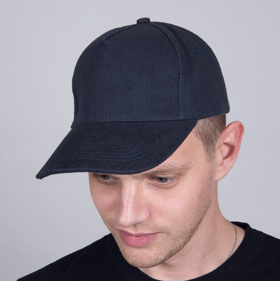 Бейсболка PREMIUM S, 5 клиньев, металлическая застежка, черный-2