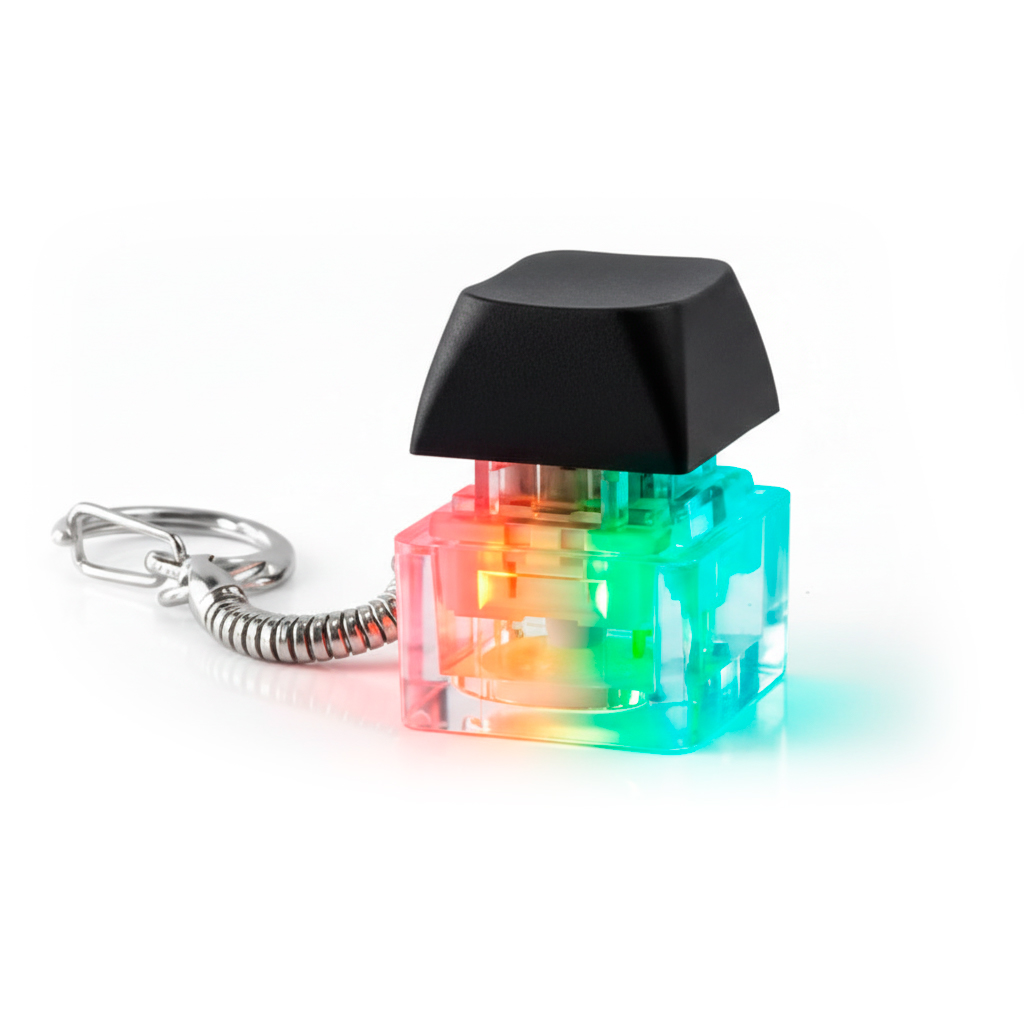 Брелок PUSH ME с LED подсветкой (фонарик), Чёрный-0