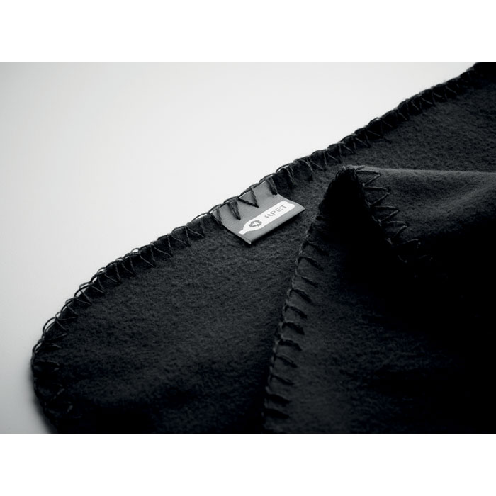 Флисовый дорожный плед из RPET, черный-2