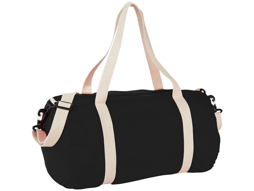 Хлопковая сумка Barrel Duffel, черный/бежевый-0