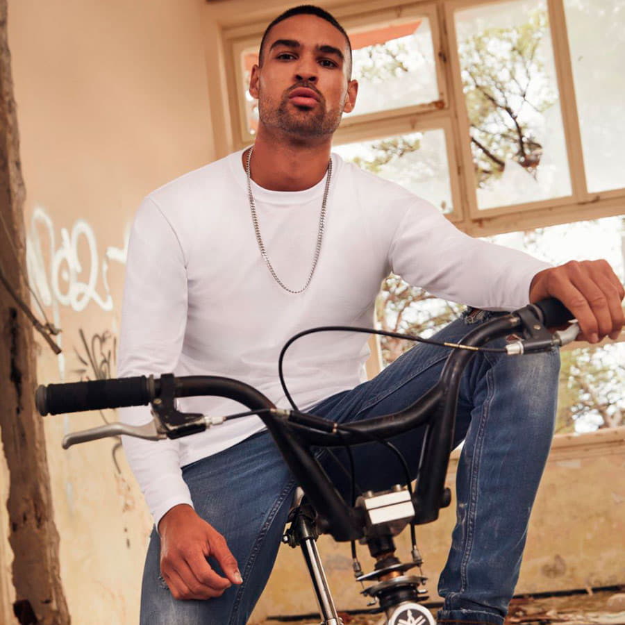 Футболка мужская SUPER PREMIUM LONG SLEEVE 205, черный-4