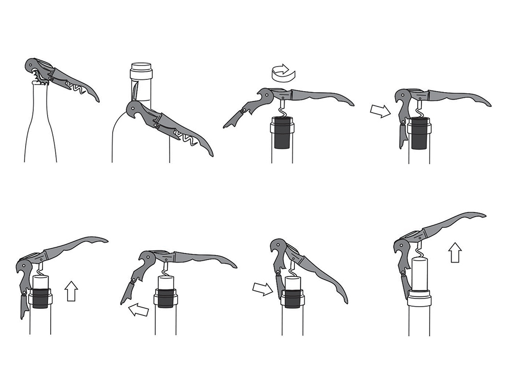 Нож сомелье из нержавеющей стали Pulltap's Inox, серебристый-3