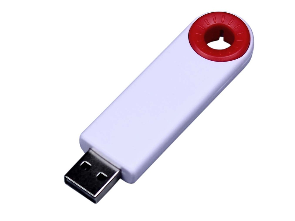USB-флешка промо на 32 Гб прямоугольной формы, выдвижной механизм, красный-0