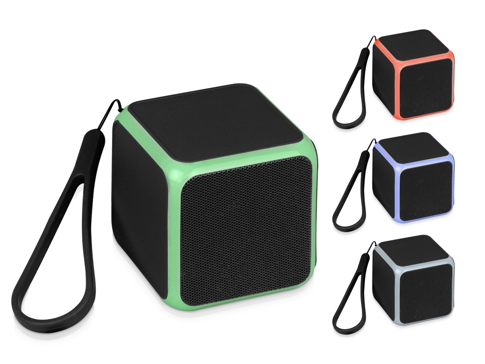Портативная колонка Cube с подсветкой, черный-10