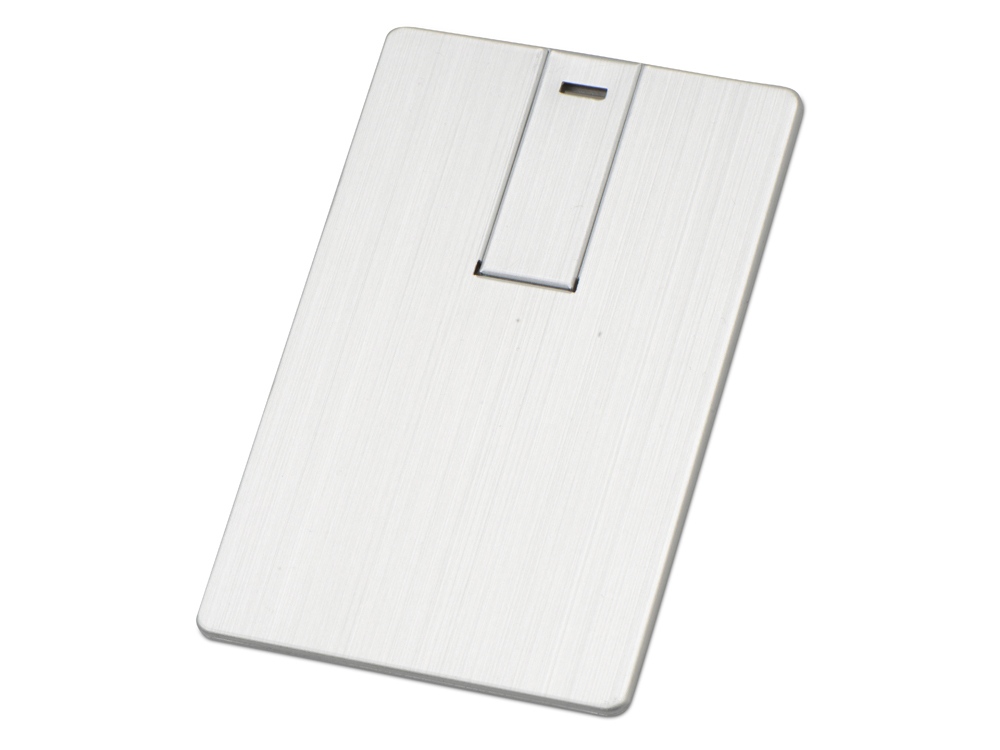 Флеш-карта USB 2.0 16 Gb в виде металлической карты Card Metal, серебристый-0