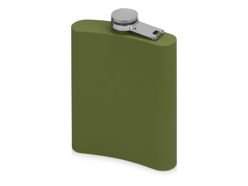 Фляжка 240 мл Remarque soft touch, 201 сталь, зеленый милитари-1