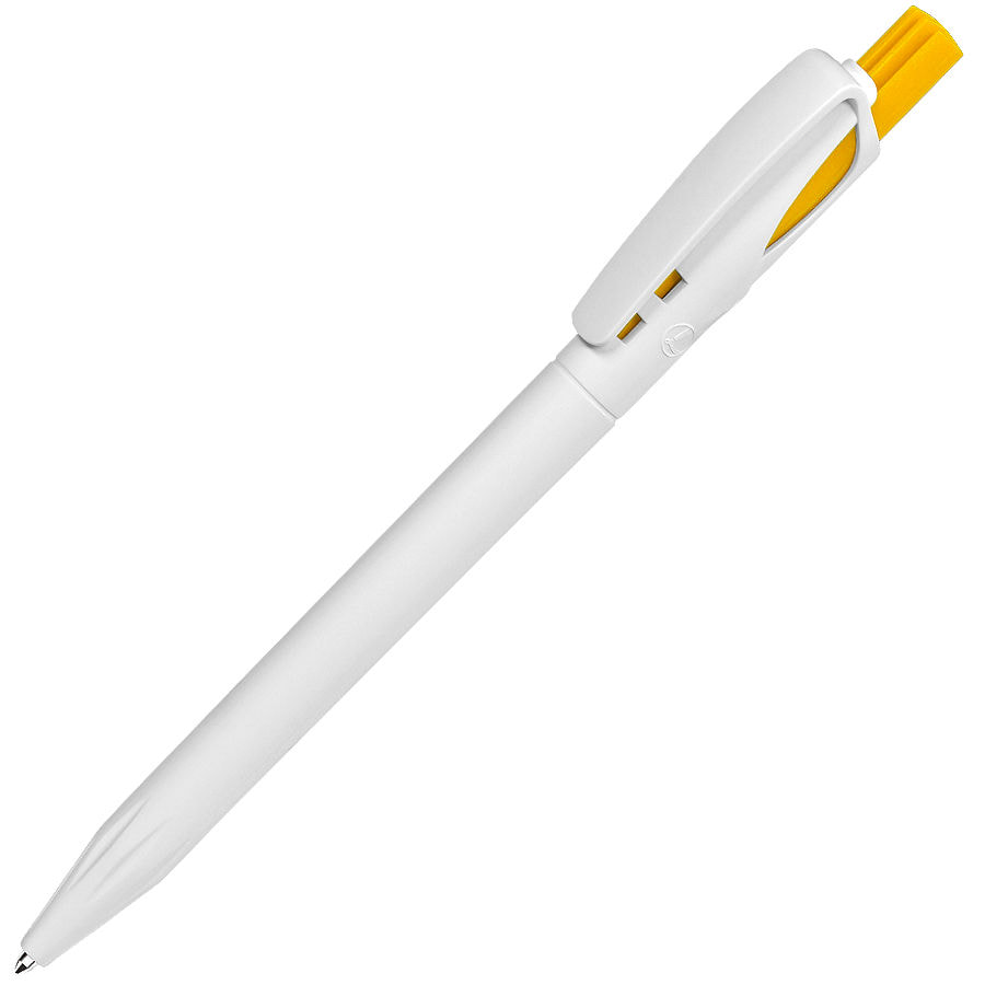 Ручка шариковая TWIN WHITE, белый, ярко-желтый-0