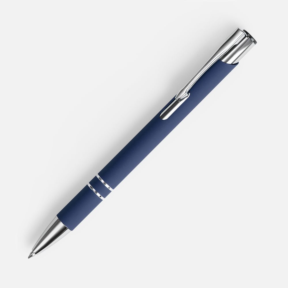 Ручка шариковая Keskus Soft Touch, темно-синяя-0