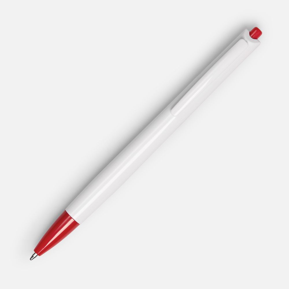 Ручка шариковая Tick, белая с красным-1