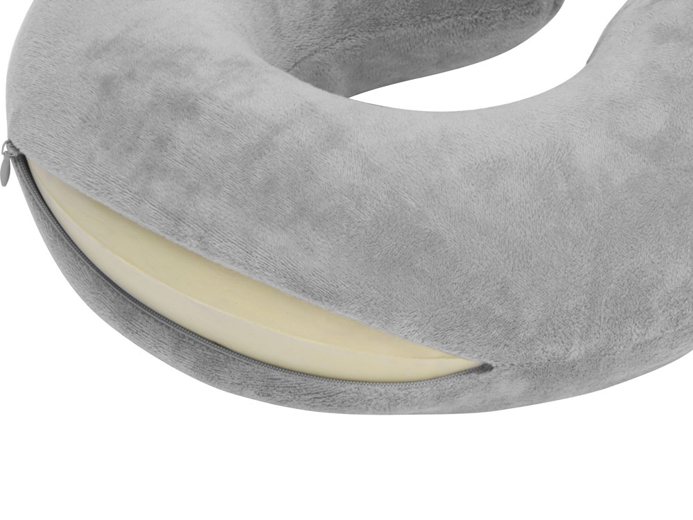Подушка Basic из микрофибры с эффектом памяти U-shape, серый-3