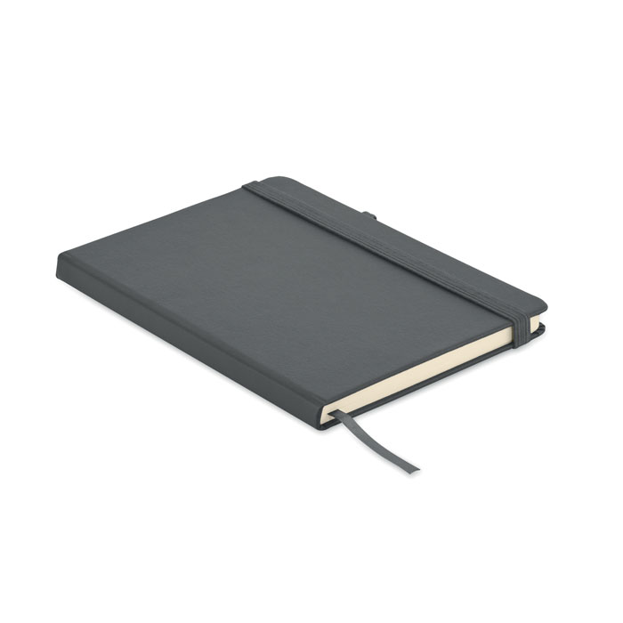 Recycled PU A5 lined notebook, каменный серый-0