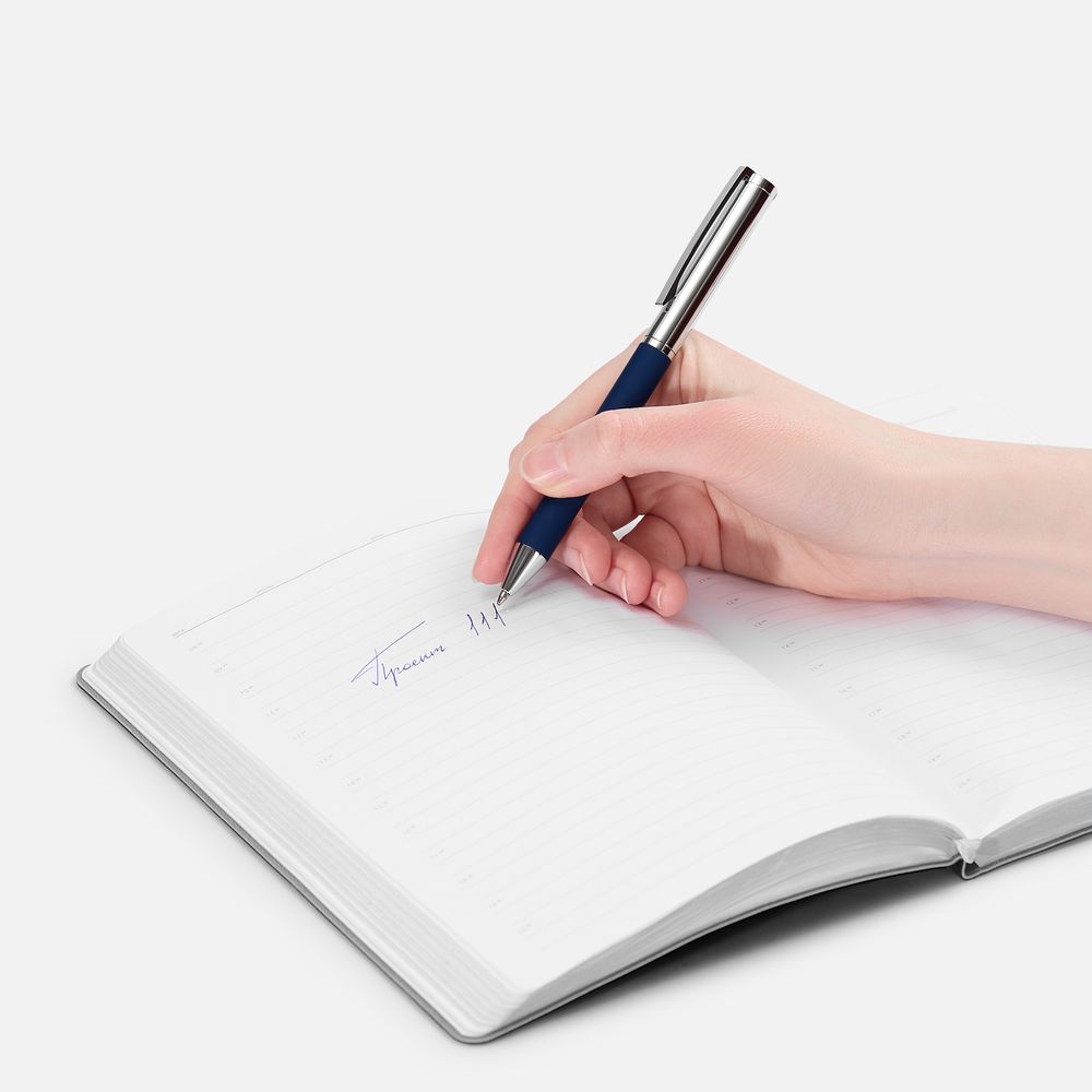 Ручка шариковая Eyeshot Soft Touch, темно-синяя-3
