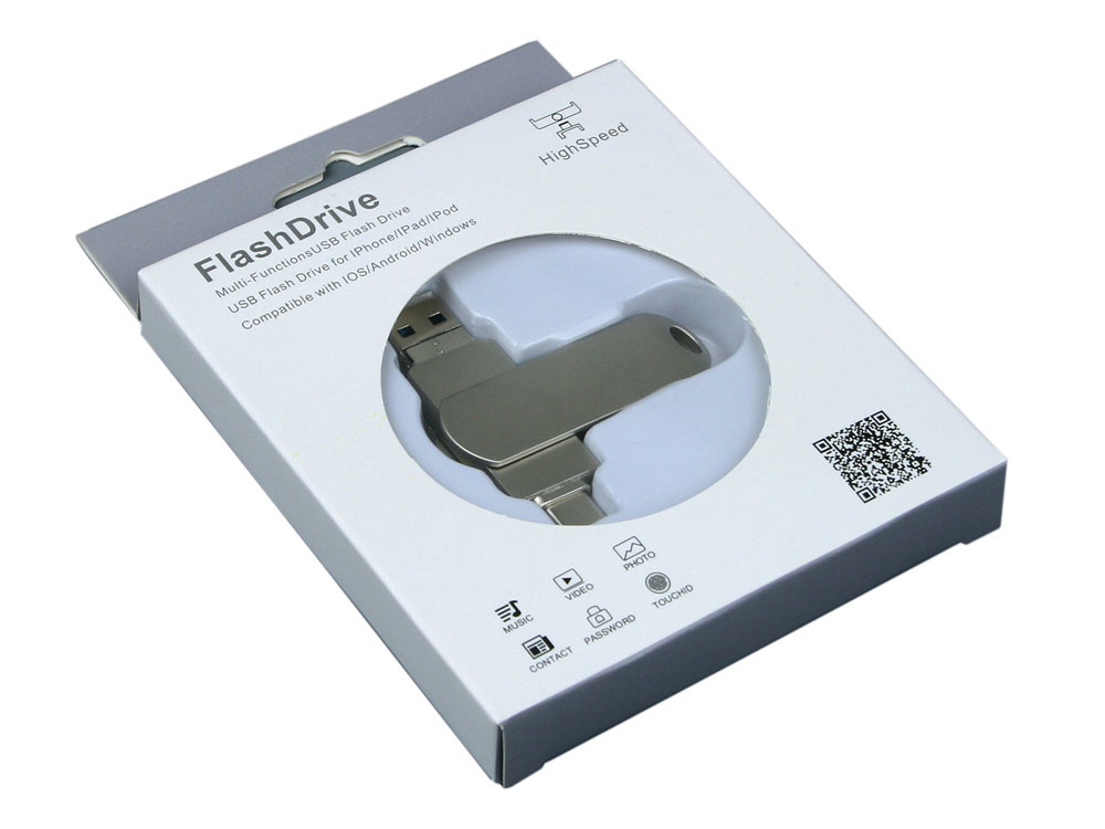 Металлическая флешка для айфона 3 в 1 (i-flash_TYPEC_3_in_1.32.S, I= 32 Гб USB 3.0, Металлический корпус. Без перс.)-2