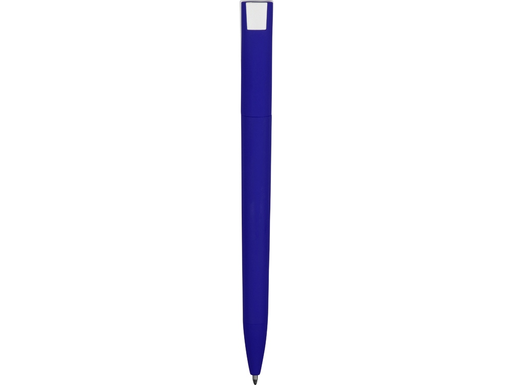Ручка пластиковая soft-touch шариковая Zorro, синий/белый-3