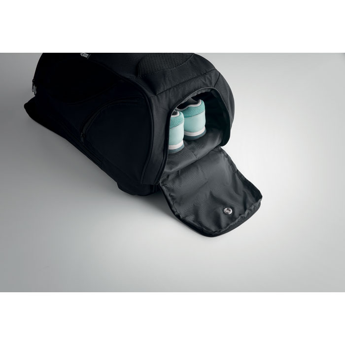 Рюкзак спортивный 600D RPET, черный-3