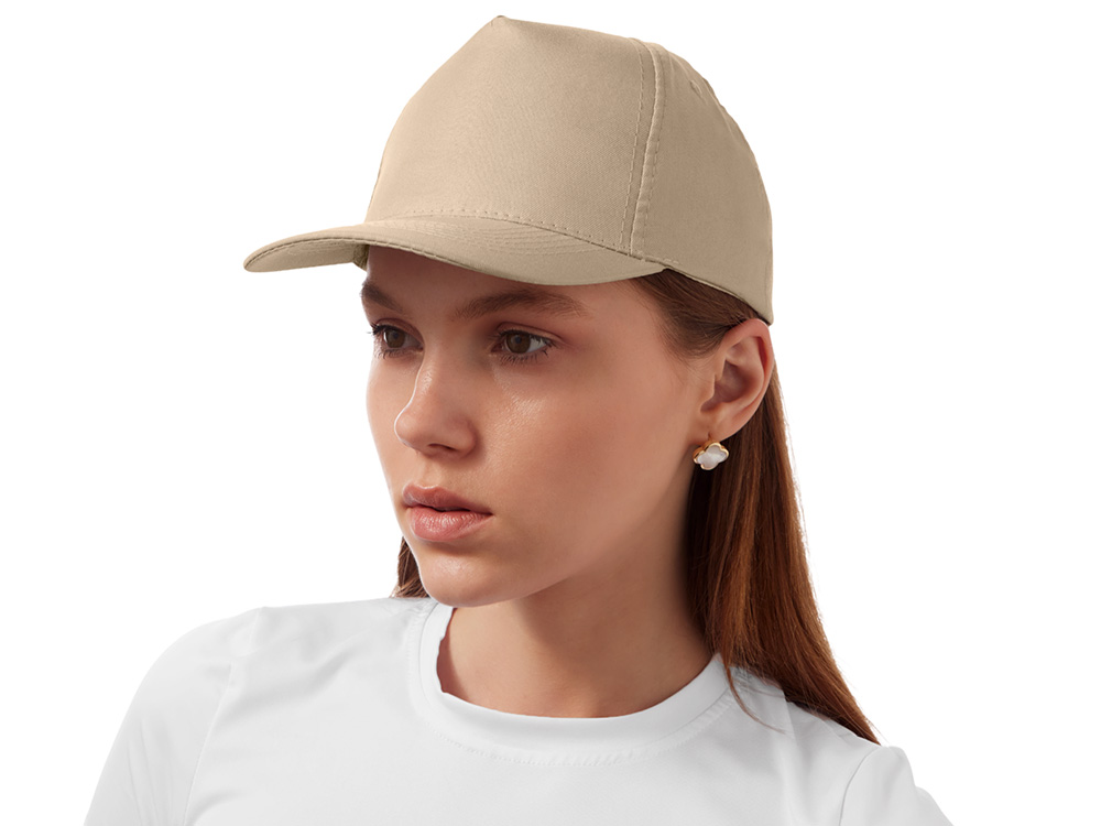 Бейсболка Poly 5-ти панельная 120 гр, песочный-3