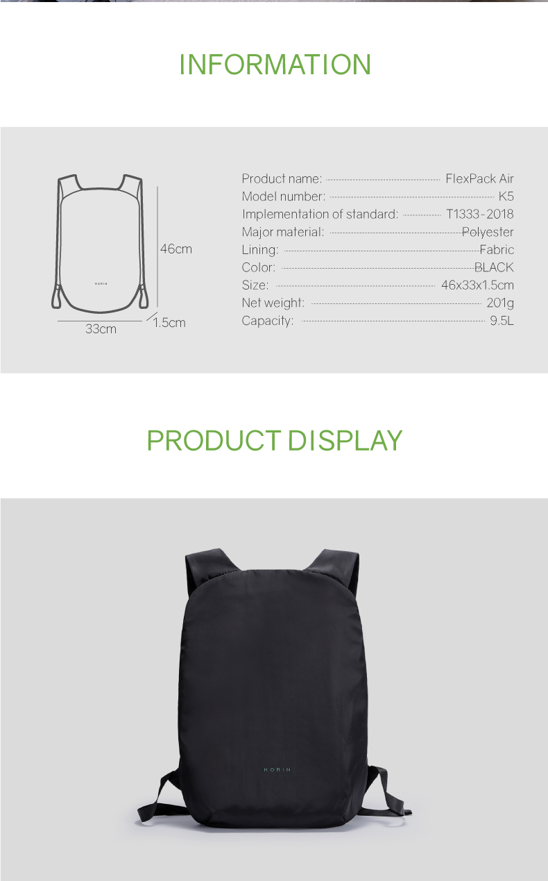 Рюкзак FlexPack Air 46х33х8 см, серый-16
