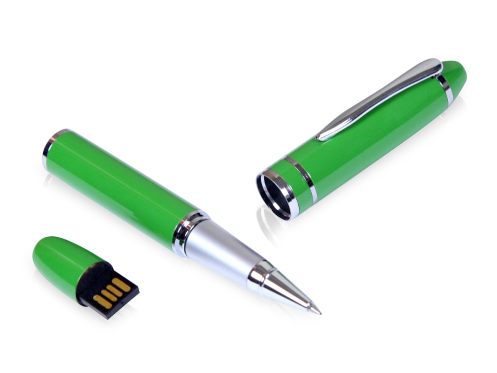 USB-флешка на 64 ГБ в виде ручки с мини чипом, зеленый-0