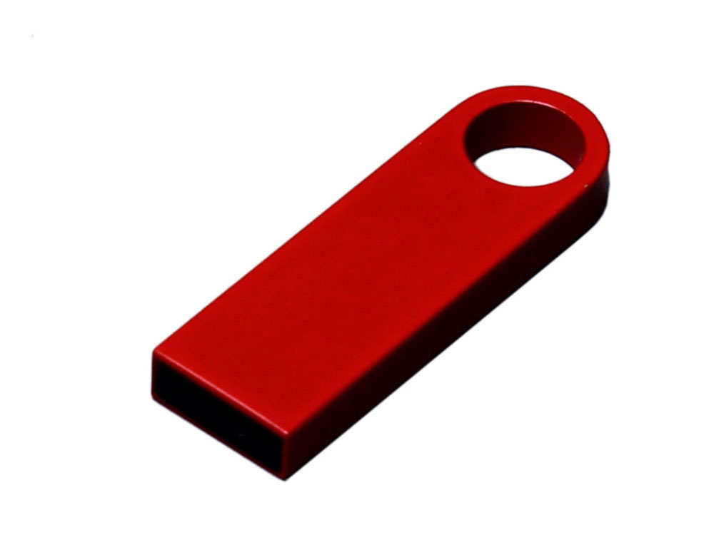 USB 2.0-флешка на 128 Гб с мини чипом и круглым отверстием, красный-0