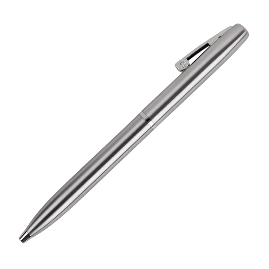 Ручка шариковая CLICKER, серебристый-1