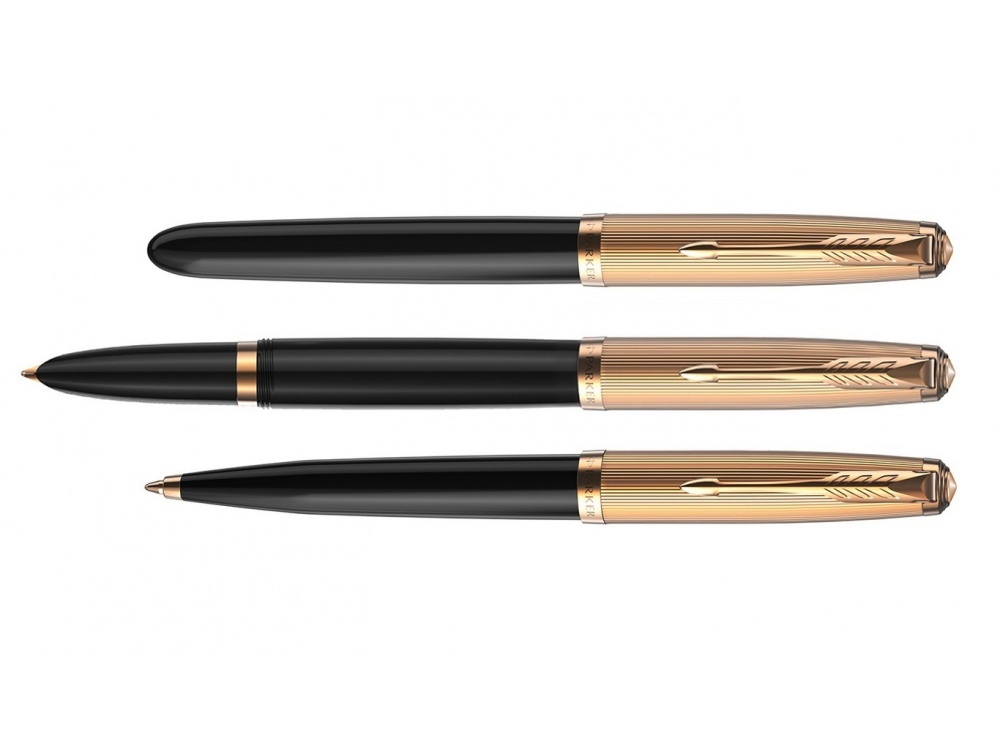 Шариковая ручка Parker 51 DELUXE BLACK GT, стержень: M, цвет чернил: black, в подарочной упаковке.-6