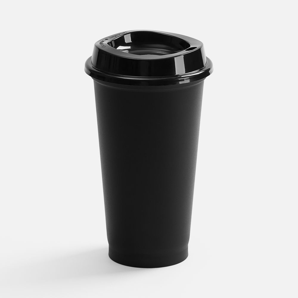Стакан с крышкой Color Cap, ver.2, черный-0