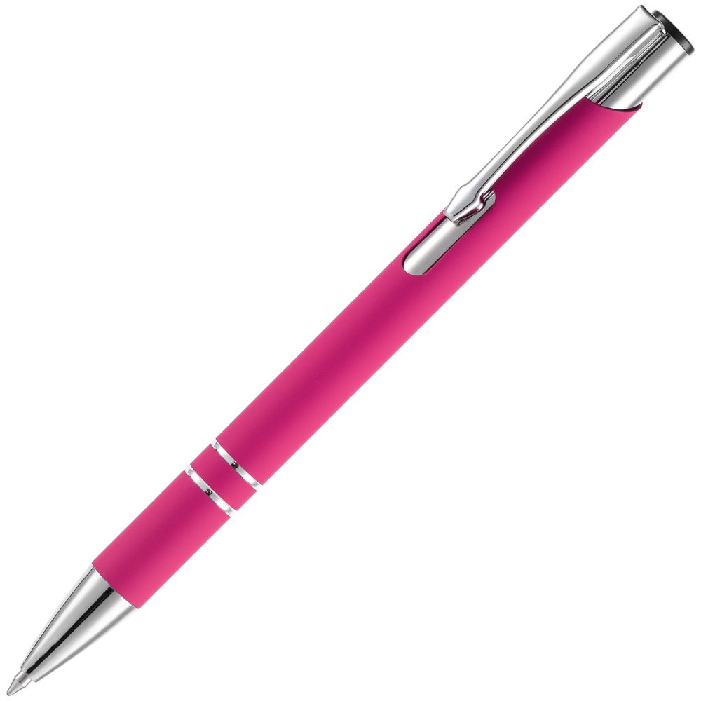 Ручка шариковая Keskus Soft Touch, розовая-0