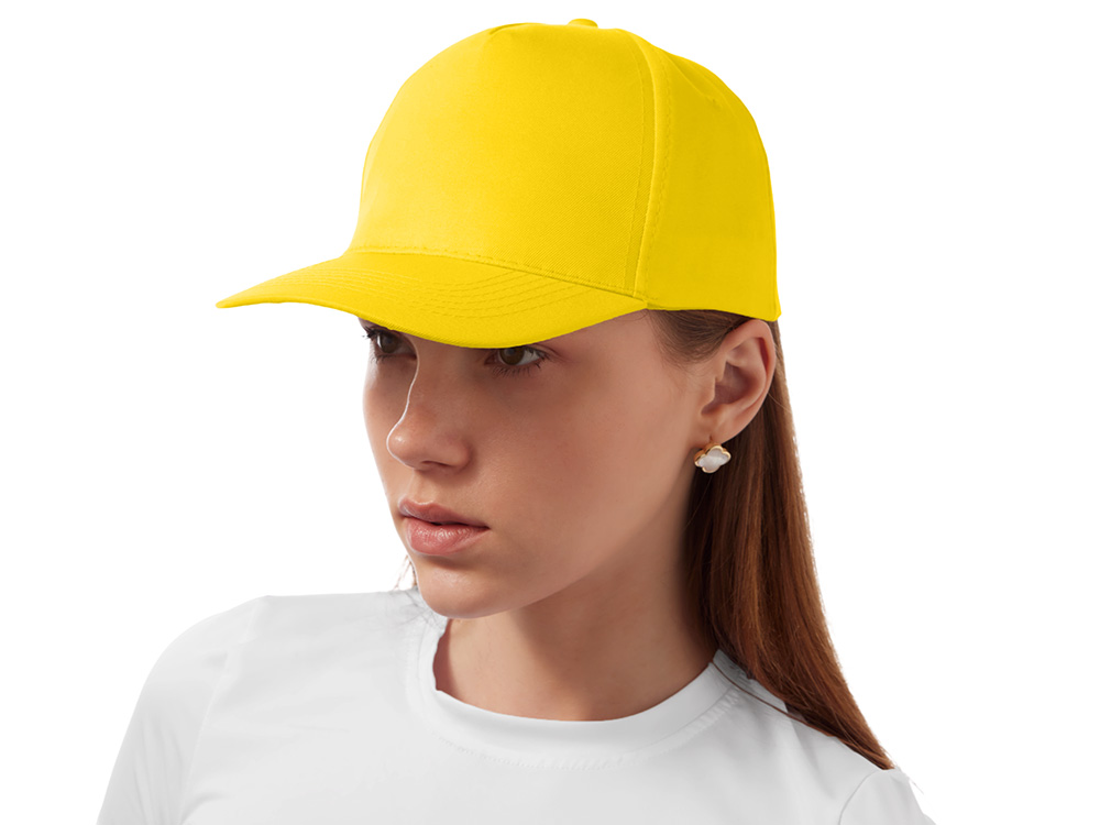 Бейсболка Poly 5-ти панельная 120 гр, желтый-3