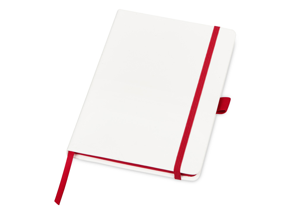 Блокнот ColorNote White, твердая обложка A5, 80 листов, белый с красным-0