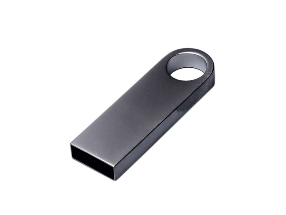 USB 2.0-флешка на 4 Гб с мини чипом и круглым отверстием, серебристый-1