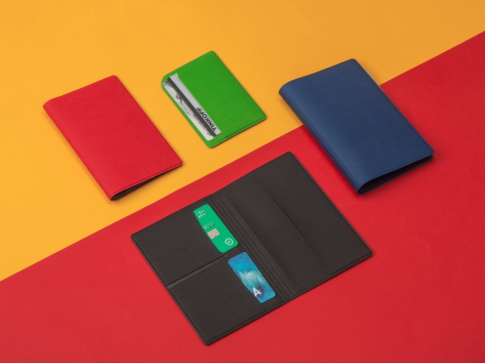 Обложка для паспорта с RFID защитой отделений для пластиковых карт Favor, черная-6