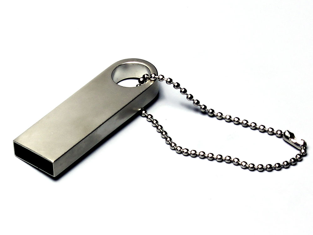 USB 2.0-флешка на 512 Мбайт с мини чипом и круглым отверстием, серебристый-0